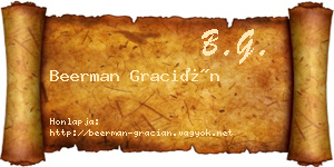 Beerman Gracián névjegykártya